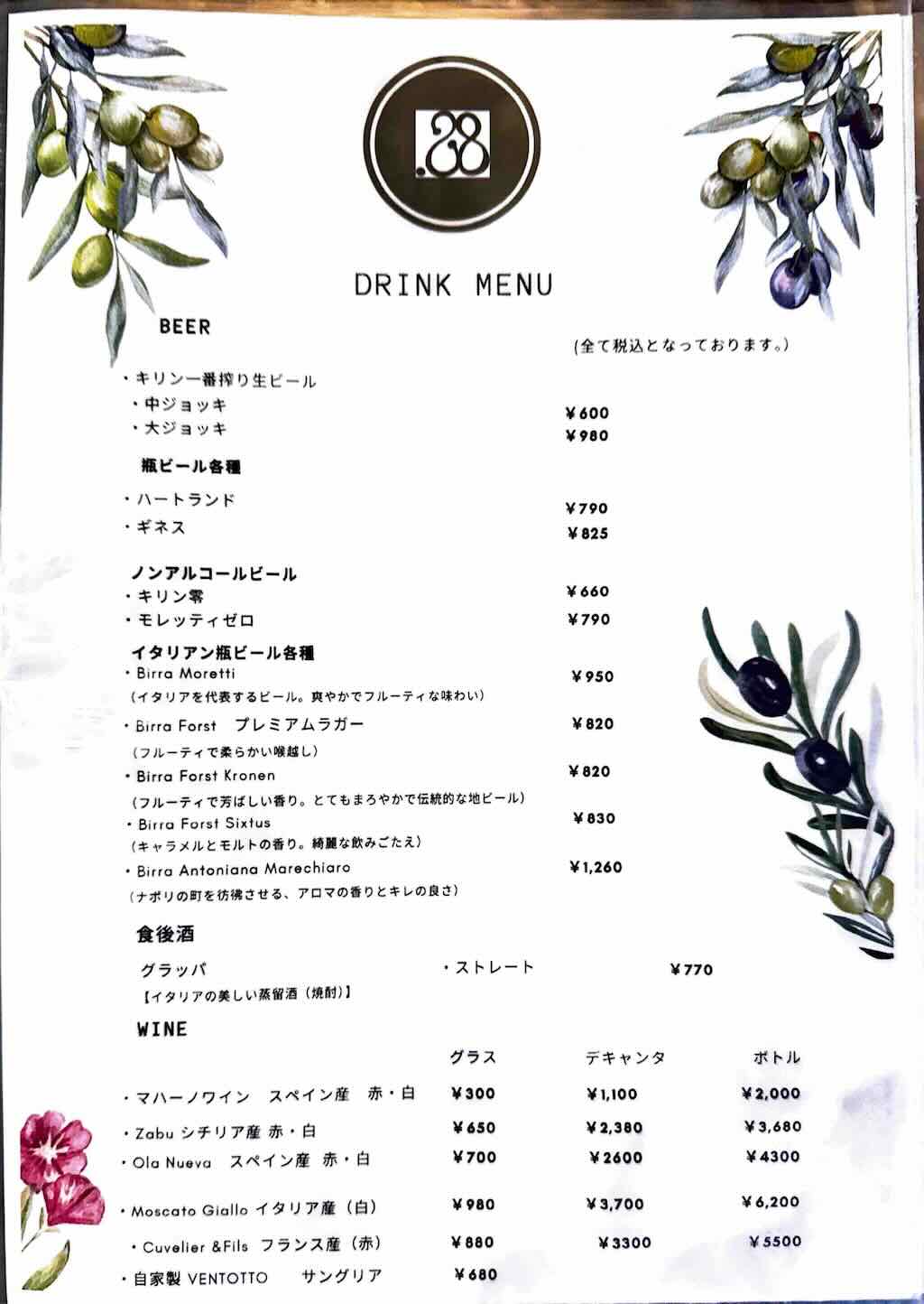 メニュー1 | .28 ventotto